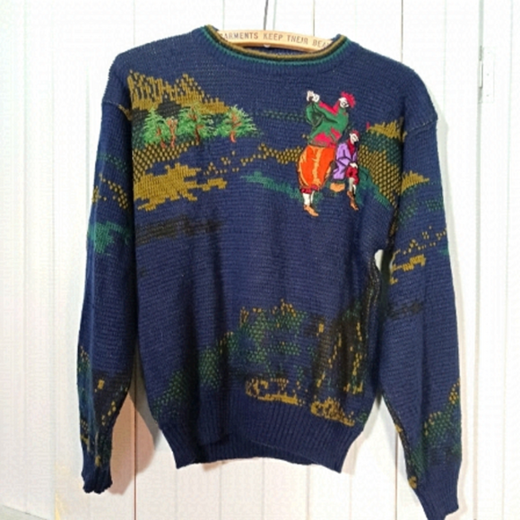 Vintage Other - Vintage Northwest territory emboidered and appliqués golf sweater